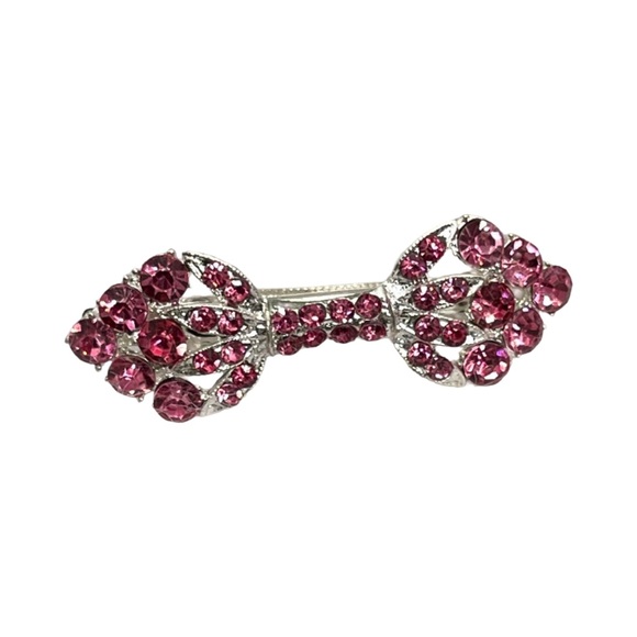 Accessories - Elegant Pink Crystal Hair Clip 3.0”
